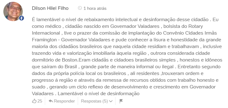 dilson hilel comentário