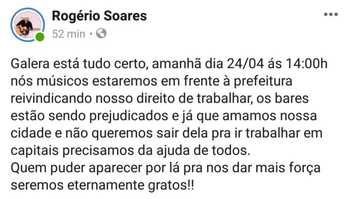 Protesto músicos em gv