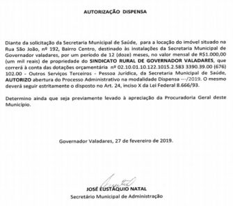 autorização dispensa