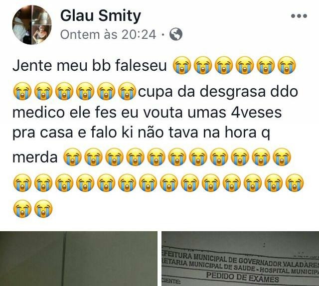 glaucilene acusa médicos da morte do filho