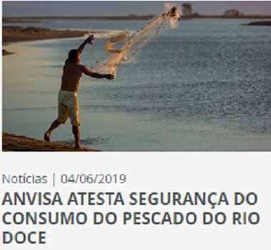 anvisa não liberou consumo de peixe do rio doce