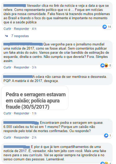 presidente da câmara júlio avelar publica nova fake news