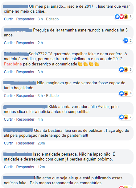 vereador júlio avelar publica nova fake news