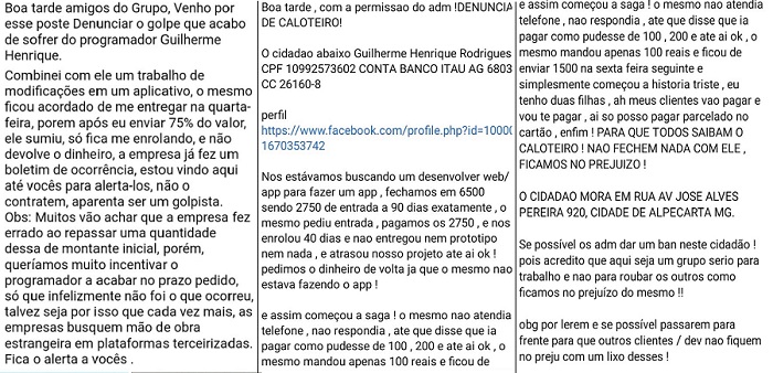 vítimas dizem ter recebido golpe de desenvolvedor web de gv