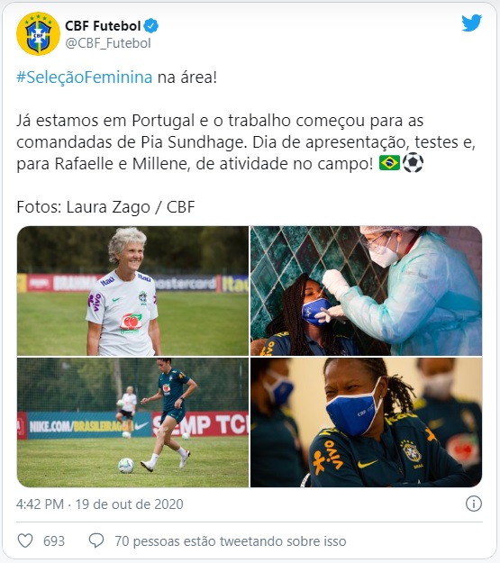 futebol feminino inicia treinos na europa