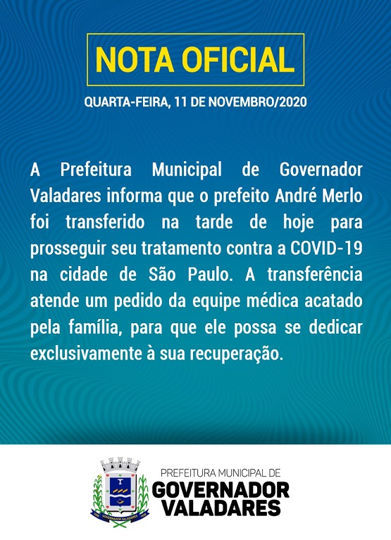 andré merlo é levado a são para para se tratar da covid-19