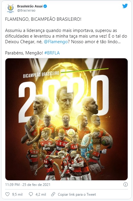 flamengo campeão brasileiro 2021