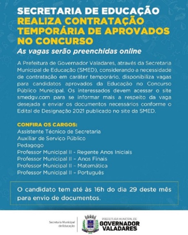 Prefeitura contrata candidatos aprovados no concurso público de 2020