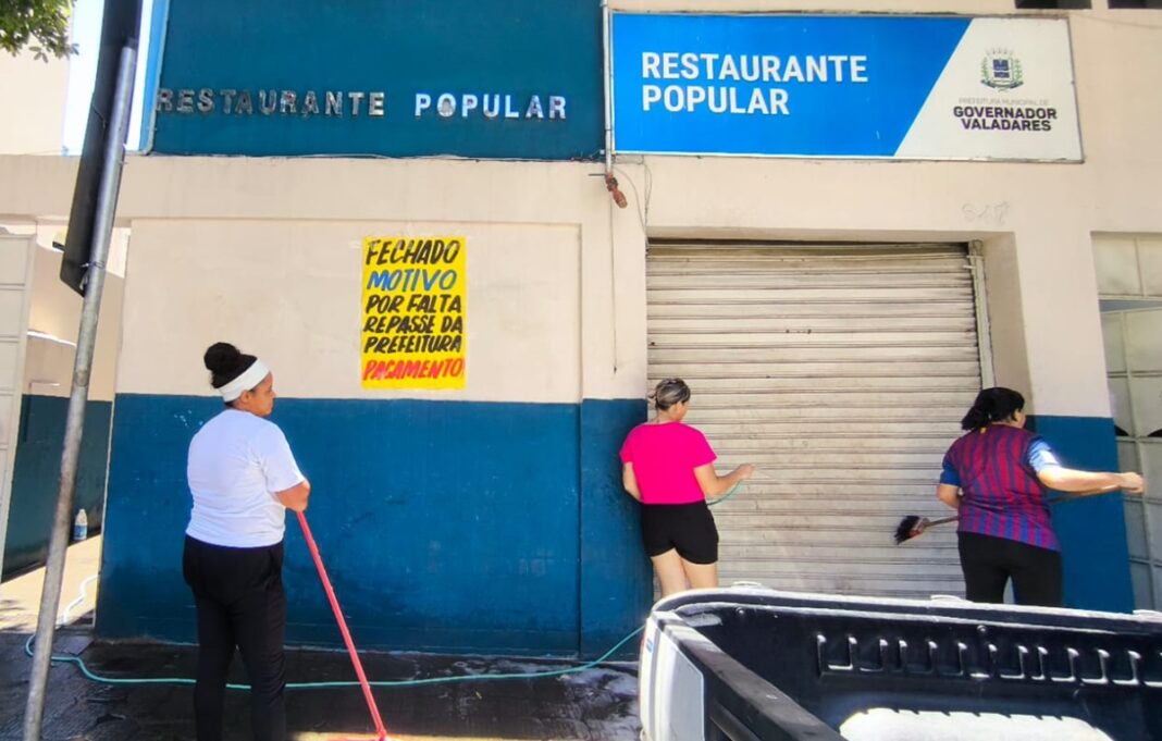 Por falta de pagamento da prefeitura, Restaurante Popular de Valadares fecha as portas